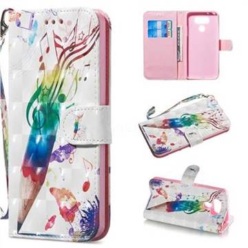 Music Pen 3D Painted Leather Wallet Phone Case for LG G6