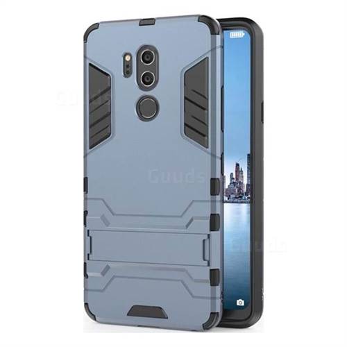 Armor Premium Tactical Grip Kickstand Shockproof Dual Layer Rugged Hard Cover for LG G7 ThinQ - Navy