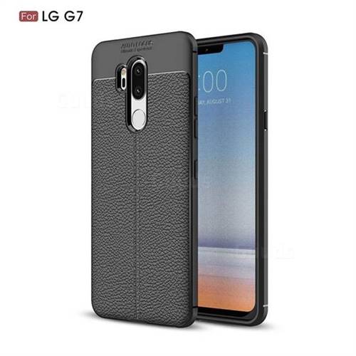 Luxury Auto Focus Litchi Texture Silicone TPU Back Cover for LG G7 ThinQ - Black