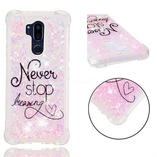 Never Stop Dreaming Dynamic Liquid Glitter Sand Quicksand Star TPU Case for LG G7 ThinQ