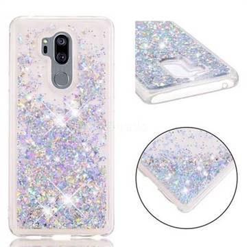 Dynamic Liquid Glitter Quicksand Sequins TPU Phone Case for LG G7 ThinQ - Silver