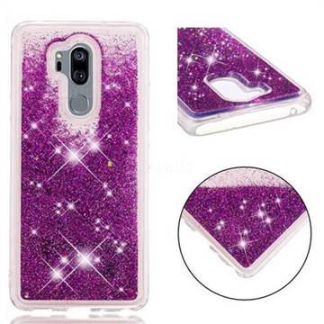 Dynamic Liquid Glitter Quicksand Sequins TPU Phone Case for LG G7 ThinQ - Purple