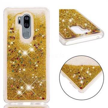 Dynamic Liquid Glitter Quicksand Sequins TPU Phone Case for LG G7 ThinQ - Golden