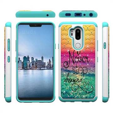 Colorful Dream Catcher Studded Rhinestone Bling Diamond Shock Absorbing Hybrid Defender Rugged Phone Case Cover for LG G7 ThinQ