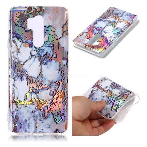 Gold Plating Marble Pattern Bright Color Laser Soft TPU Case for LG G7 ThinQ