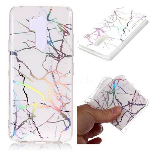 Color White Marble Pattern Bright Color Laser Soft TPU Case for LG G7 ThinQ