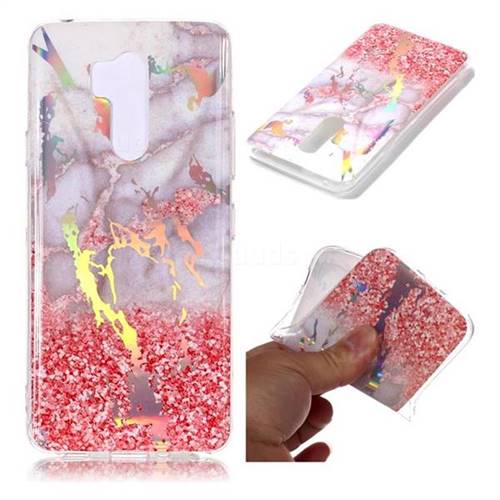 Powder Sandstone Marble Pattern Bright Color Laser Soft TPU Case for LG G7 ThinQ