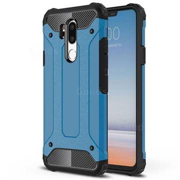 King Kong Armor Premium Shockproof Dual Layer Rugged Hard Cover for LG G7 ThinQ - Sky Blue