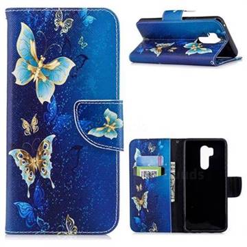 Golden Butterflies Leather Wallet Case for LG G7 ThinQ