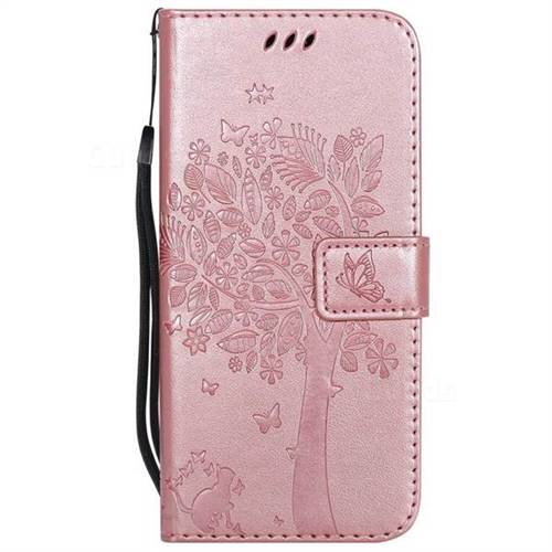 Embossing Butterfly Tree Leather Wallet Case for LG G7 ThinQ - Rose ...