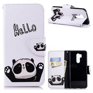 Hello Panda Leather Wallet Case for LG G7 ThinQ