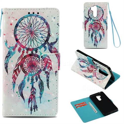 ColorDrops Wind Chimes 3D Painted Leather Wallet Case for LG G7 ThinQ
