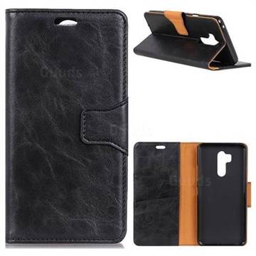 MURREN Luxury Crazy Horse PU Leather Wallet Phone Case for LG G7 ThinQ - Black