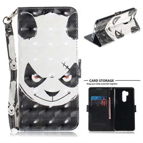 Angry Bear 3D Painted Leather Wallet Phone Case for LG G7 ThinQ