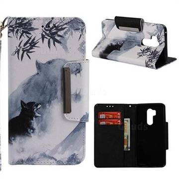 Target Tiger Big Metal Buckle PU Leather Wallet Phone Case for LG G7 ThinQ