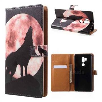 Moon Wolf Leather Wallet Case for LG G7 ThinQ