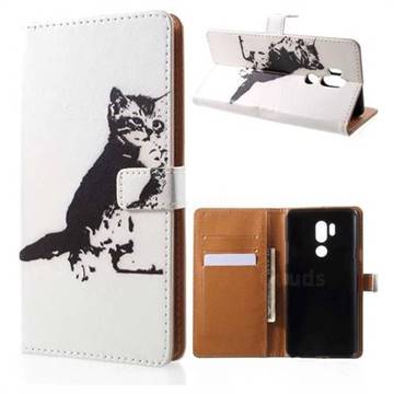 Cute Cat Leather Wallet Case for LG G7 ThinQ