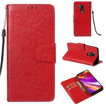 Retro Phantom Smooth PU Leather Wallet Holster Case for LG G7 ThinQ - Red