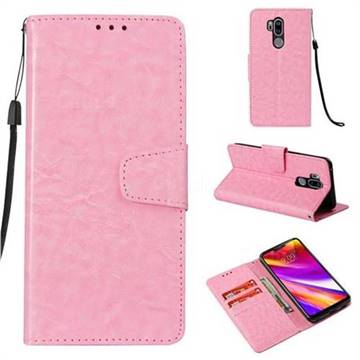 Retro Phantom Smooth PU Leather Wallet Holster Case for LG G7 ThinQ - Pink