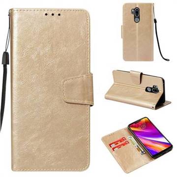 Retro Phantom Smooth PU Leather Wallet Holster Case for LG G7 ThinQ - Champagne
