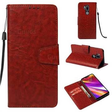 Retro Phantom Smooth PU Leather Wallet Holster Case for LG G7 ThinQ - Brown