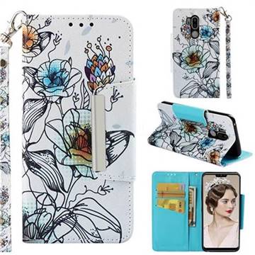 Fotus Flower Big Metal Buckle PU Leather Wallet Phone Case for LG G7 ThinQ