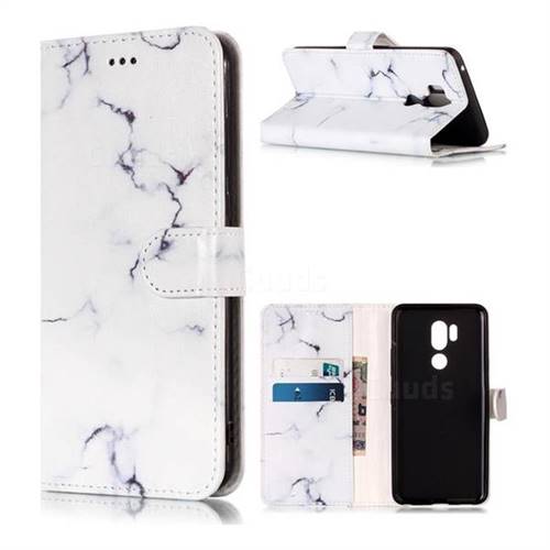 Soft White Marble PU Leather Wallet Case for LG G7 ThinQ