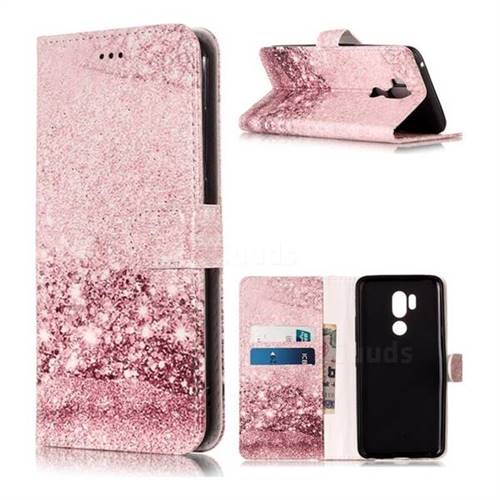 Glittering Rose Gold PU Leather Wallet Case for LG G7 ThinQ
