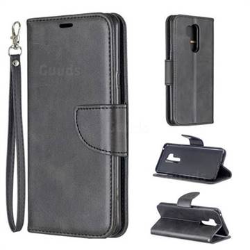 Classic Sheepskin PU Leather Phone Wallet Case for LG G7 ThinQ - Black