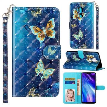 Rankine Butterfly 3D Leather Phone Holster Wallet Case for LG G7 ThinQ