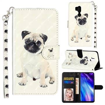 Pug Dog 3D Leather Phone Holster Wallet Case for LG G7 ThinQ