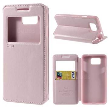 Roar Korea Noble View Leather Flip Cover for Samsung Galaxy Alpha SM-G850F SM-G850A - Pink