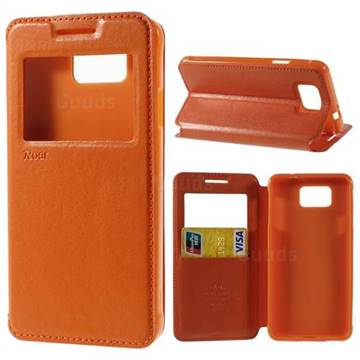 Roar Korea Noble View Leather Flip Cover for Samsung Galaxy Alpha SM-G850F SM-G850A - Orange