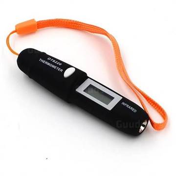 Pen Style Portable Mini Electronic Infrared Thermometer with Flash Light DT8220 - Black