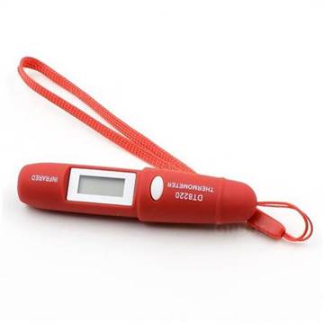 Pen Style Portable Mini Electronic Infrared Thermometer with Flash Light DT8220 - Red