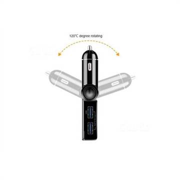 Bluetooth Car FM Transmitter Kit with Smart Car USB Charger LED Display
