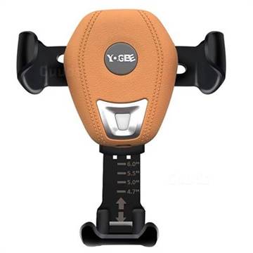 YOGEE YC702 Gravity Linkage Wireless Qi Quick Charging Car Holder - Orange