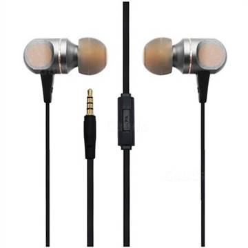 UENJOY Chrome Metal Stereo Earphones Wired High Definition in-Ear Eearbuds Headphones - Golden