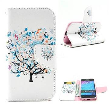 Colorful Tree Leather Wallet Case for Samsung Galaxy J1 J100F J100H J100M