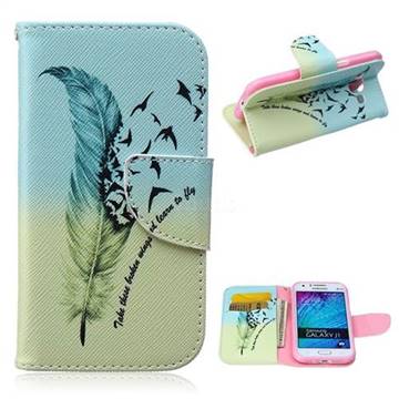 Feather Bird Leather Wallet Case for Samsung Galaxy J1 J100F J100H J100M