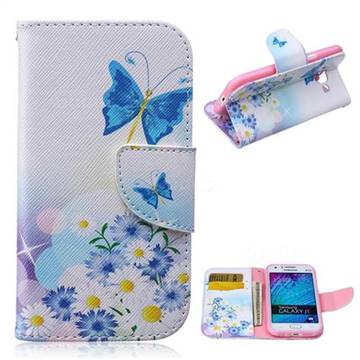 Butterflies Flowers Leather Wallet Case for Samsung Galaxy J1 J100F J100H J100M
