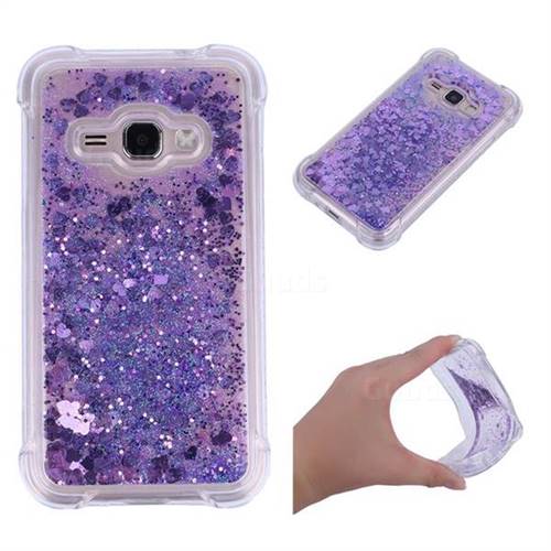 Dynamic Liquid Glitter Sand Quicksand Star TPU Case for Samsung Galaxy J1 2016 J120 - Purple