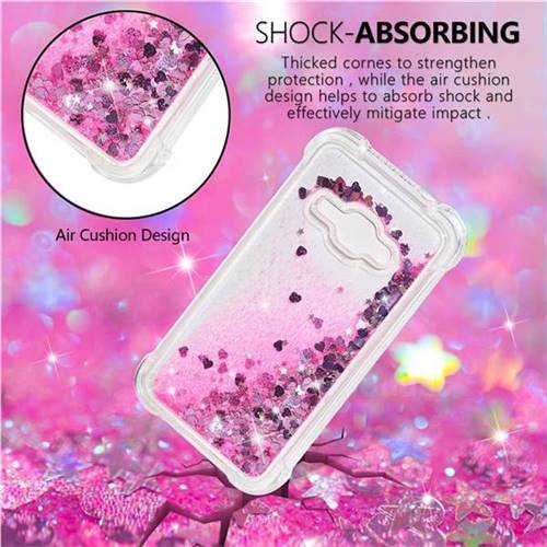 Dynamic Liquid Glitter Sand Quicksand Tpu Case For Samsung Galaxy J1 2016 J120 Pink Love Heart 6326