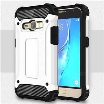 King Kong Armor Premium Shockproof Dual Layer Rugged Hard Cover for Samsung Galaxy J1 2016 J120 - White