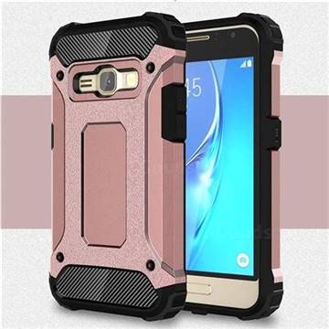 King Kong Armor Premium Shockproof Dual Layer Rugged Hard Cover for Samsung Galaxy J1 2016 J120 - Rose Gold