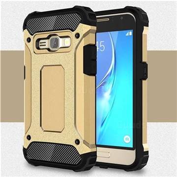 King Kong Armor Premium Shockproof Dual Layer Rugged Hard Cover for Samsung Galaxy J1 2016 J120 - Champagne Gold