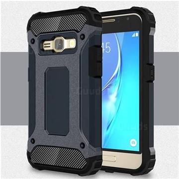 King Kong Armor Premium Shockproof Dual Layer Rugged Hard Cover for Samsung Galaxy J1 2016 J120 - Navy