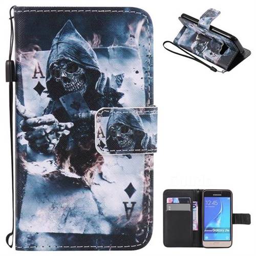 Skull Magician PU Leather Wallet Case for Samsung Galaxy J1 2016 J120