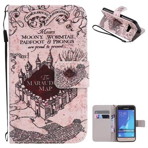Castle The Marauders Map PU Leather Wallet Case for Samsung Galaxy J1 2016 J120