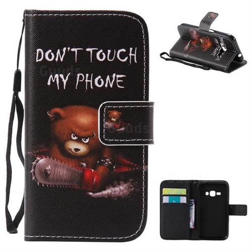 Angry Bear PU Leather Wallet Case for Samsung Galaxy J1 2016 J120